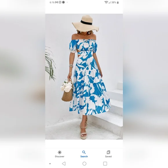 Shein Dresses | Shein Vacation Dress Size Large | Color: Blue/White | Size: L | Hollyjprice77's Closet Shein Dresses | Shein Vacation Dress Size Large | Color: Blue/White | Size: L | Hollyjprice77's Closet
